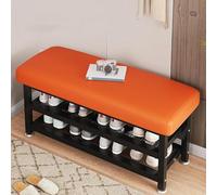 Banc de rangement double à chaussures avec coussins, organiseur d'entrée avec étagères en grille, meubles de couloir et de salon, organiseur de chaussures de 100 cm pour chambre à coucher