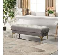 Banc de rangement élégant en velours capitonné avec rangement caché, ottomane capitonnée pour chambre à coucher ou salon, pièce décorative chic et fonctionnelle