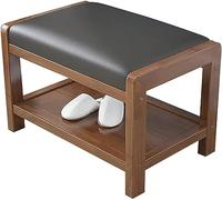 Banc de rangement en bois avec coussin en polyuréthane souple, étagère à chaussures peu encombrante et solution d'assise pour entrée, salon, chambre à coucher