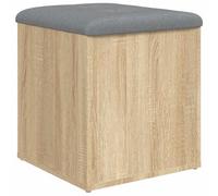Banc de Rangement en Bois d'Ingénierie Dub Sonoma 42 x 42 x 45 cm | Rangement polyvalent, coussin épais, charnières stables, résistance humidité, 110 kg, entrée ou salon