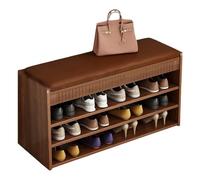 Banc de Rangement en Bois Massif, Tabouret à Chaussures pour entrée, Assise Confortable et étagères Bien agencées, Montage Facile, idéal pour Le Salon, Le Couloir et la Chambre.