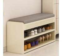 Banc de rangement en bois massif, tabouret à langer pour entrée, assise confortable, assemblage facile, solution de rangement élégante pour salon, couloir et chambre à coucher