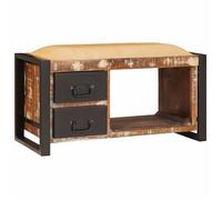 Vidaxl Banc De Rangement Multicolore 80x35x40 Cm Bois Recyclé Massif