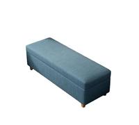 Banc de Rangement en Coton et Lin Design Amovible Ottoman Charge jusqu'à 150 kg très Grand Espace de Rangement au Bout du lit avec couvercles pour entrée (150 x 40 x 42 cm Bleu foncé)