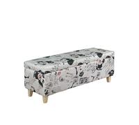 Banc de Rangement en Coton et Lin Design Amovible Ottoman Charge jusqu'à 150 kg très Grand Espace de Rangement en Bout de lit avec couvercles pour entrée (150 x 40 x 42 cm/A)