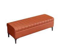 Banc de rangement en cuir avec assise rembourrée, ottomane polyvalente pour salon et entrée, solution peu encombrante