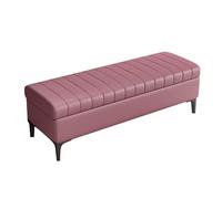 Banc de rangement en cuir avec assise rembourrée, ottomane polyvalente pour salon et entrée, solution peu encombrante