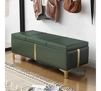Banc de rangement en cuir avec pieds en métal et charnière de sécurité, rembourré pour plus de confort, idéal pour la chambre, le salon et l'organisation de l'entrée