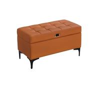 Banc de rangement en cuir avec siège rembourré, pieds en acier au carbone, meuble élégant d'entrée et de chambre à coucher, 150 cm, ge, design moderne, solution de rangement multifonction
