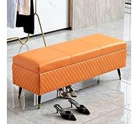 Banc de rangement en cuir de qualité supérieure, banc de lit moderne rembourré, élégant ottoman, ge, 80 x 40 x 45 cm