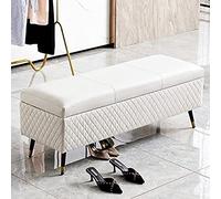 Banc de rangement en cuir moderne rembourré pour chambre à coucher, siège d'entrée élégant, banc décoratif polyvalent pour décoration d'intérieur