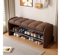 Banc de rangement en cuir synthétique à 2 étagères pour entrée et chambre à coucher, cadre en bois, solution de rangement élégante, décoration d'intérieur moderne