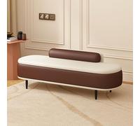 Banc de rangement en cuir synthétique avec repose-pieds rembourré pour entrée et chambre à coucher, grande capacité, ottomane de rangement pour salon, couloir et chambre à coucher