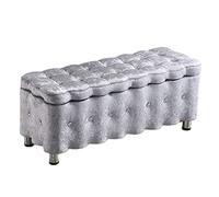 Banc de rangement en poils de glace, siège de fenêtre, repose-pieds, tabouret de canapé rembourré pour salon et chambre à coucher, pouf élégant multi-usage, meuble de rangement moderne