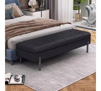 Banc de rangement en simili cuir avec siège - Élégant bout de lit, canapé, repose-pieds pour entrée, salon et chambre à coucher - Long banc pouvant supporter jusqu'à 300 kg