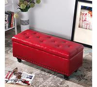 Banc de rangement en similicuir avec couvercle, tabouret décoratif élégant pour salon et entrée, solution de rangement peu encombrante, 100 x 40 x 43 cm
