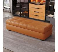 Banc de Rangement en Similicuir avec Grand Espace de Stockage, Pouf Bout de Lit Design Moderne pour Chambre, Entrée, Banquette Rembourrée avec Charnière à Gaz de Sécurité(B,80cm/31.5in)