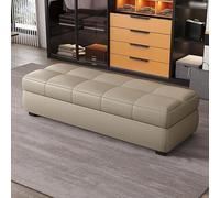 Banc de Rangement en Similicuir avec Grand Espace de Stockage, Pouf Bout de Lit Design Moderne pour Chambre, Entrée, Banquette Rembourrée avec Charnière à Gaz de Sécurité(J,80cm/31.5in)