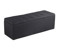 Banc de rangement en tissu - Coffre à jouets en bois massif avec couvercle à charnière, tabouret de canapé haute capacité pour chambre à coucher et salon