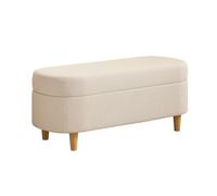 Banc de rangement en tissu vert en peau d'agneau avec pieds en bois massif pour chambre à coucher et salon éponge haute résistance 80 x 40 x 40 cm