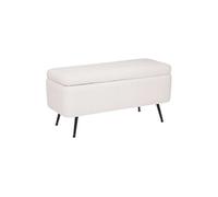 Atmosphera - Banc de rangement en velours AURORA - Blanc - AURORA Blanc G