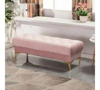 Banc de rangement en velours avec repose-pieds ottoman rembourré pour chambre à coucher, entrée ou couloir, pouf carré élégant pour le salon. Couleur : [Votre couleur ici]