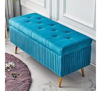 Banc de rangement en velours de luxe, ottomane décorative haut de gamme pour le rangement des chaussures et repose-pieds confortable, idéal pour le salon et l'entrée