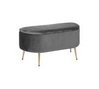 Atmosphera - Banc de rangement en velours SOLARO - Gris