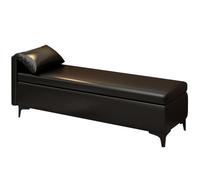 Banc de Rangement Entree Capitonnée en PU Banc Bout de Lit Banquette Pieds en Métal Pliable Coffre Bancs de Chaussures Capacité de 150 kg pour Salon Chambre(Black,31.49in/80cm)