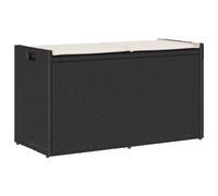 vidaXL Banc de Rangement extérieur Coussin Noir 100 cm résine tressée, Banc de Rangement de Jardin, Banc de Rangement extérieur, Banc extérieur avec Rangement
