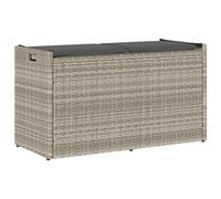 Banc de rangement extérieur coussin gris clair 100 cm polyrotin vidaXL