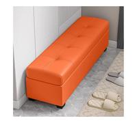 Banc de rangement extra long avec coussin pour chambre à coucher en simili cuir capitonné Ottoman spacieux 80 cm nizer in ge parfait pour la décoration de la maison et solutions de rangement pratiques