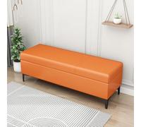 Banc de rangement extra long en similicuir rembourré pour entrée table basse rectangulaire idéale boîte à jouets multifonction économiseur d'espace et décoration élégante