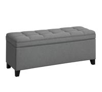 Banc de rangement - HOMCOM - 112L - siège capitonné - tissu de lin - 120 x 40 x 48 cm - gris foncé