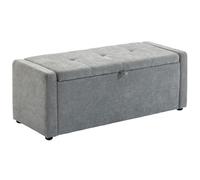 Banc de rangement - HOMCOM - assise large - confortable - tissu en lin - 122x48x44cm - gris clair