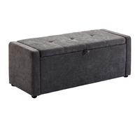 Banc de rangement - HOMCOM - assise large - confortable - tissu en lin - 122x48x44cm - gris foncé