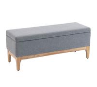 HOMCOM Banc de Rangement, Coffre de Rangement avec Couvercle Amovible Style scandinave, Bout de lit en Tissu Lin, 110 x 39 x 45 cm, Gris