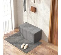 Banc de rangement HOMCOM, pouf de rangement, 76 x 38 x 38 cm, 84 L, pliable, au pied du lit, repose-pieds, avec couvercle, pour le hall d'entrée, le salon, capitonné, crème, pour le stockage en dortoi