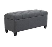 Banc de rangement - HOMCOM - pouf salon bout de lit coffre de rangement - pour salon, chambre, entrée - 100 x 40 x 44 cm, gris