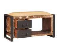 Banc de Rangement Industriel Rectangulaire Multicolore 80 x 35 x 40 cm | Assise et compartiment, style loft urbain, entrée ou salon, entretien au chiffon sec