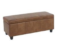 Mendler – Banc de rangement Kriens – Similicuir aspect daim 112x45x45 cm – Marron