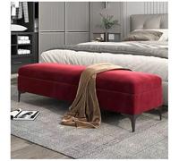Banc de rangement luxueux en velours - Grand ottomane rectangulaire rembourré pour salon 61 x 40,6 x 40,6 cm - Assise élégante et grand espace de rangement - Solution parfaite pour la décoration