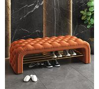 Banc de rangement luxueux en velours touffeté de boutons, chaussures modernes, siège d'entrée confortable, élégant banc de chevet pour chaussures, dimensions : 80 x 40 x 45 cm.