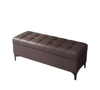 Banc de rangement marron foncé avec assise rembourrée pour entrée, chambre à coucher, salon, couloir - Solution peu encombrante de 100 cm