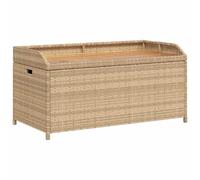 Banc de rangement mélange beige résine tressée et bois d acacia