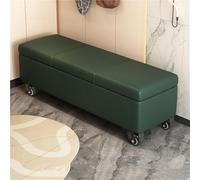 Banc de rangement mobile avec roulettes rembourrées Vert 90 cm
