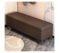 Banc de rangement mobile, banc de rangement rembourré, banc d'entrée avec roulettes, banc d'extrémité de lit, ottomane de rangement pour siège à chaussures pour salon, entrée (marron, 120 cm)