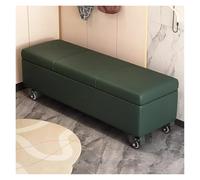 Banc de rangement mobile, banc de rangement rembourré, banc d'entrée avec roulettes, banc d'extrémité de lit, pouf de rangement pour siège à chaussures pour salon, entrée (vert, 60 cm)