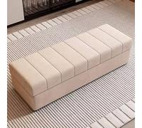 Banc de rangement moderne - Banc d'entrée en bois massif de 100 cm, design haut de gamme pour chambre à coucher ou salon, petit canapé élégant, solution de nization de maison (blanc)