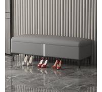 Banc de rangement moderne capitonné rectangulaire avec armoire cachée, grand espace de rangement pour chambre à coucher et salon 180 x 40 x 40 cm